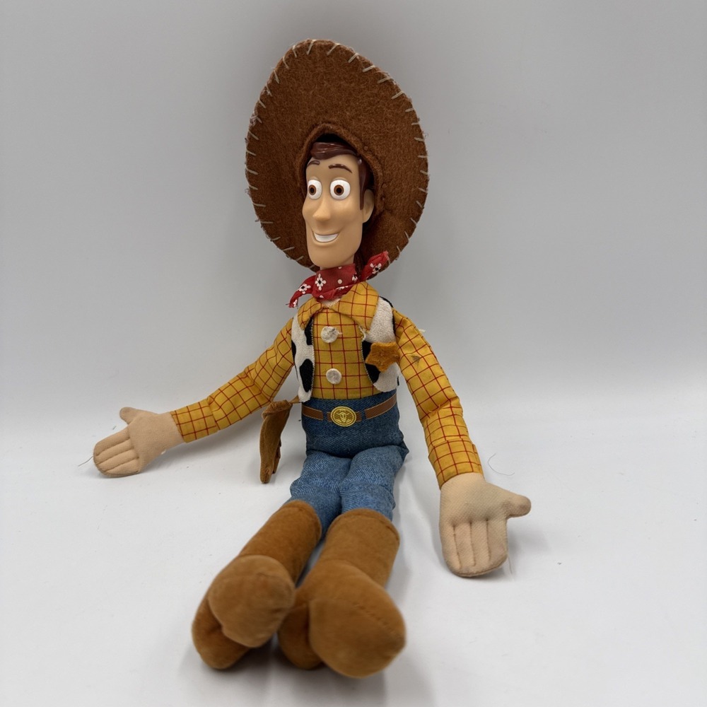 VTG 90s Disney Toy Story 2 Woody Plush Vinyl Face Applause Soft 12" Rare